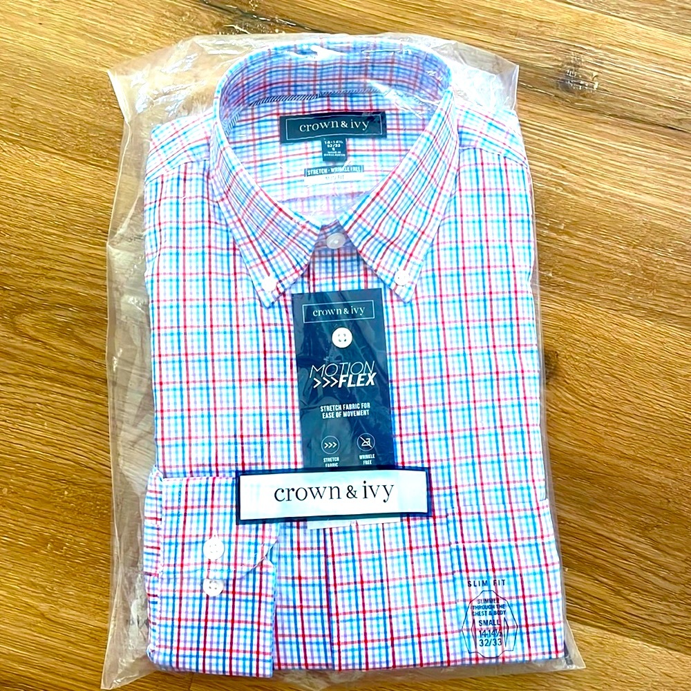 NWT CROWN & IVY // Slim Fit Dress Shirt